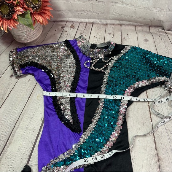 vintage 80s Algy Sequin Embellished unitard performance costume sz M - Picture 7 of 9